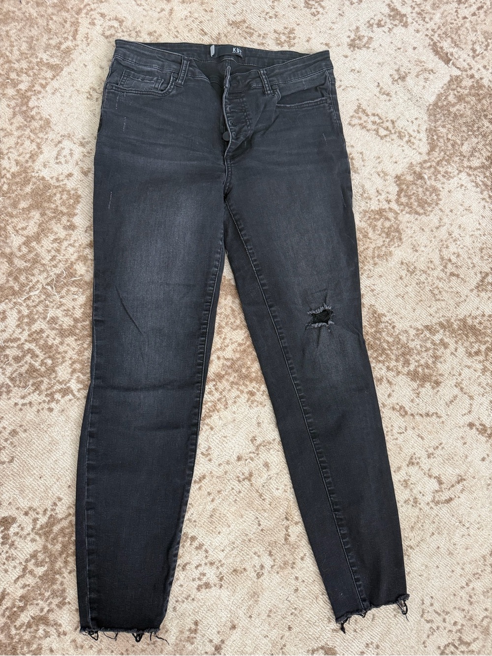 Kut from the Kloth Black Distressed Skinny Jeans